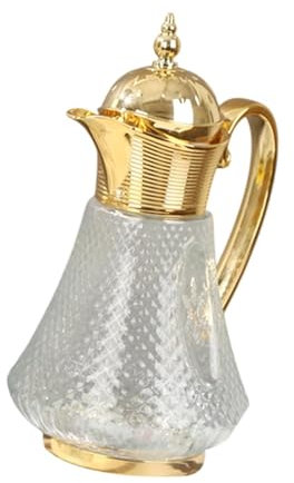 YWJLQH Brocca in Vetro Da 1,8 Litri per Acqua E Caffè, Oro