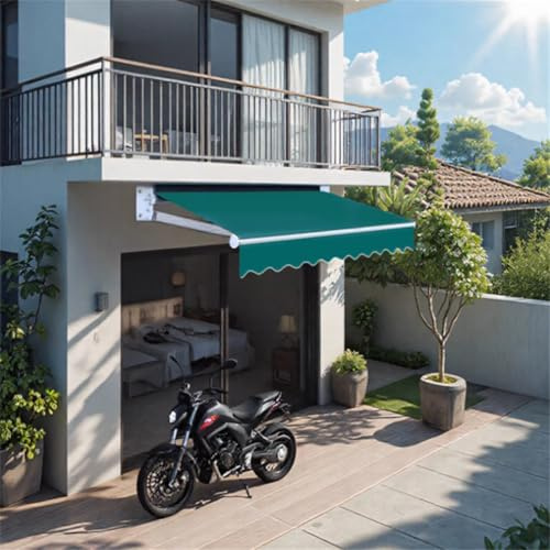 WSNCXFW Toldo retráctil eléctrico para Patio, toldo Exterior motorizado de Tela Impermeable con Control Remoto, toldo para Ventana, Puerta y terraza.,2x1.5m