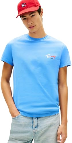 Tommy Jeans Herren TJM Slim Sign Chest Ss Tee EXT Dm0dm22538 S/S T-Shirt (1er Pack)