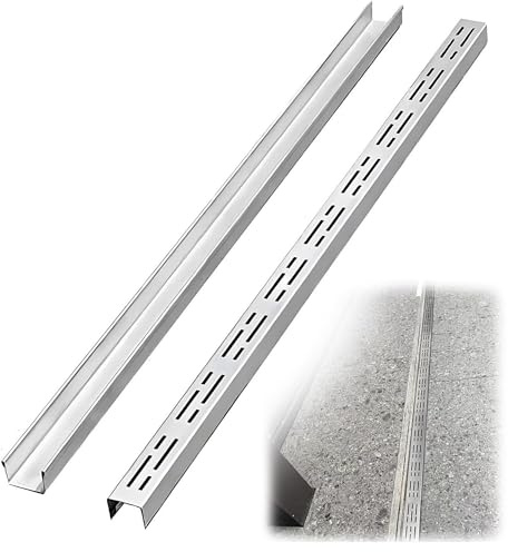 SRDCAIM Entwässerungsrinne schmal Edelstahl-Ablaufrinne für den Außenbereich Einbau-Garage-Bodenablauf Entwässerungsrinne für Garten/Hof/Gehweg(7x3x100cm/2.8x1.2x39.4in)