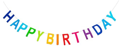 1 festone per compleanno in tessuto, per bambini e adulti