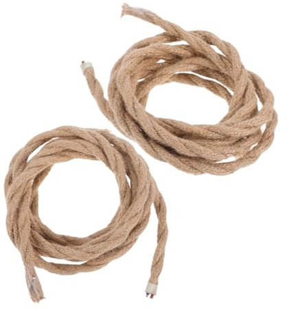 DIYEAH 2pezzi Filamento Elettrico Vintage Metri Cavo Elettrico Industriale Antico Rivestimento in Corda Di Canapa Naturale Cavo Di Prolunga Per Lampada in Stile Vintage Compatibile Lampad