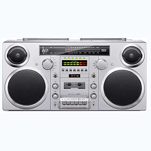 Lettore CD retrò, Boombox a cassetta, con Bluetooth 5.0, radio AM/FM, slot SD: goditi la tua musica ovunque Aux In, jack per cuffie e conversione USB/SD