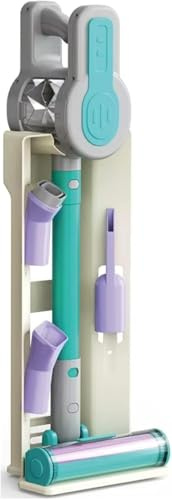 PEBBLE HUG Kids Cleaning Vacuum Playset, Pretend Toy Vacuum Cleaner, Realistic Lights & Sounds, Detachable Attachments, Educational Toy, Handheld Mode, Rolling Brush, and Storage Stand