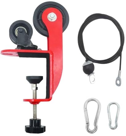 F Fityle Appareil de Musculation des Poignets avec poulie et câble, Portable et Facile à Installer, pour, Rouge
