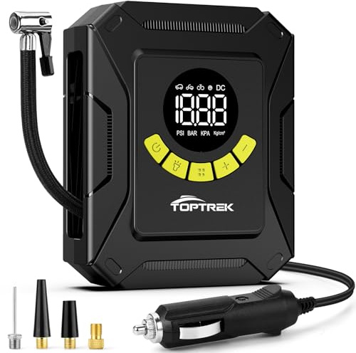 toptrek Car Tyre Inflator 12V DC 150 PSI Wired Portable Auto ShutOff