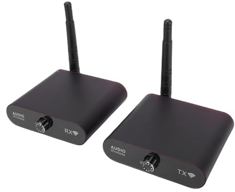 Cuifati 2,4 GHz Kabelloser -Sender, Empfänger, 16 Bit, 48 kHz, HiFi-Stereo-Latenz mit 100 M Reichweite, 5 DBi-Antenne für Heimkino-Deckenlautsprecher