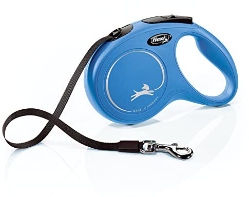 Flexi 25210768: Klassische einziehbare Hundeleine, Blau, Md 25 kg, 4,8 m