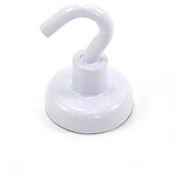 25mm Weiß Gestrichene Neodym - Hakenmagnet Mit M5 - Haken - 25mm Durchmesser x 36,5mm Hoch - 20kg Zug - Pack von 20