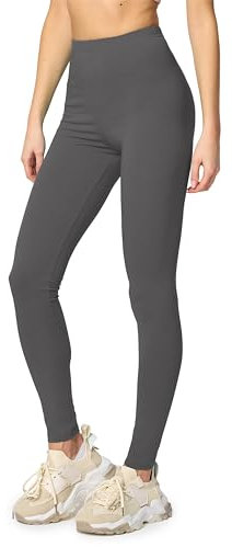 Merry Style Leggings Damen Baumwolle für das ganze Jahr Bequeme Leggings Blickdicht Damen Ideal für Yoga Sport Gym und Freizeit MS10-198 (Graphite, 3XL)