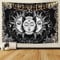 LOMOHOO Wandtuch Tarot Wandteppich,Sonne und Mond Wandtuch,Wandteppich Aesthetic,Psychedelische Tapisserie Schwarz und Weiß Wandbehang Bohemien Mandala Wandtuch Strand Werfen 148x200cm