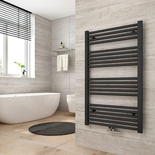 Heilmetz Anthrazit BadHeizkörper 60 x 100 cm Handtuchtrockner Bad-Heizkörper Handtuchheizkörper Mittelanschluss Heizung 498 Watt Leistung Handtuchwärmer