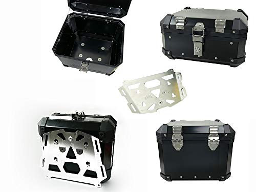 motorsportgoetz Topcase 22Liter + Adapterplatte + Schloss kompatibel mit/geeignet für F800/700/650 GS Twin