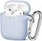 Maledan Kompatibel mit AirPods Hülle AirPods Case Apple Airpods 2 & 1, Voller Schutz Silikon Schutzhülle (Front LED Sichtbar) mit karabiner, Lila