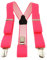 TigerTie Unisex Hosenträger in Y-Form mit 3 extra starken Clips - Farbe in neonpink einfarbig Uni - hochwertige Verarbeitung - Breite 35 mm