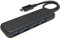 KabelDirekt – Hub & Adaptateur USB, fiche USB-C, 4 Ports USB 3.0 (Format Slim, élargit Les Options de Connexion sur PC/Portable/Tablette/Smartphone, Compatible MacBook, SuperSpeed 5 Gbit/s, Noir)