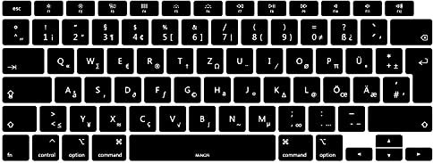 MiNGFi Silikon Deutsche QWERTZ Tastaturschutz für MacBook Air 13 A2179 (2020), A2337 (M1, 2020–2022) EU/ISO Tastaturlayout - Schwarz