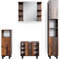 Vicco Badmöbel-Set Fynn, Badezimmerschrank-Set, Antikholz, 4 Teile