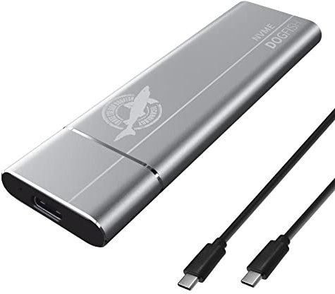 Dogfish SSD Externo portátil 512GB hasta 2400 MB/s 3D NAND NVMe Pcie M.2 Aluminio USB 3.1 Tipo C Unidades de Estado sólido ultraligeras para Mac, computadora de Escritorio, PC, computadora portátil