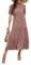 GRECERELLE Robe d'été mi-longue pour femme - Imprimé floral - Manches bouffantes - Taille haute - Style décontracté - Style bohème - Pour cocktail, vacances - Plage, Rose Ld, XXL