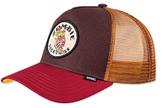Djinns Food Cap Trucker Adjustable Baseball Cap Snapback Cap One Size, Brown/red, Einheitsgröße