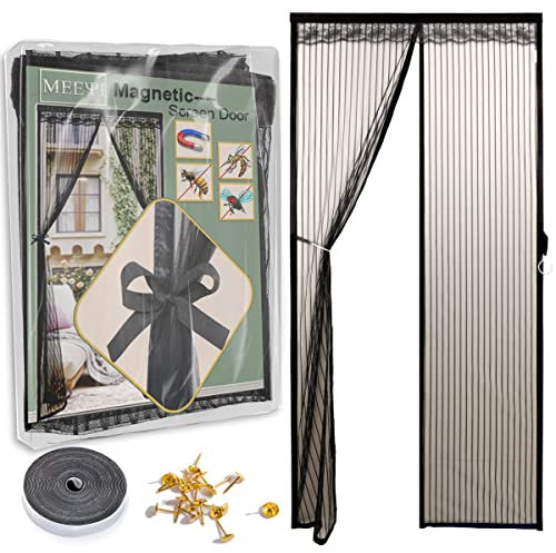 Moustiquaire Store Enroulable pour Fenêtre 140x240cm Moustiquaire pour Portes Fermeture Automatique Maille Ultra Fine Puissants Aimants sans Entrer Insectes pour Porte de Balcon Terrasse sans Percer