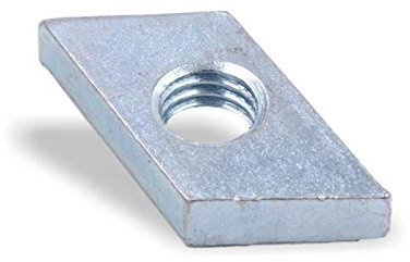 Nutenstein | Gewindeplatte Rhombus 19x13x5 mm M8 Gewinde Winkel 30° | Stahl verzinkt (10 Stück)