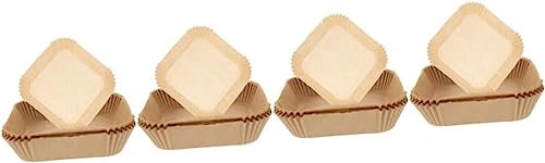 Papel for freidora de aire, papel encerado, papel de regalo de cocina, 200 piezas Papel for freidora de aire Herramienta cuadrada Hoja for hornear de silicona Microondas Freidora de aire Crock Pockets