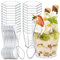 AllBags 48 Stück Desserttassen desert gläser set Dessertbecher mit Löffeln Wiederverwendbare Dessertgläser Plastik für Dessert Pudding Mousse Party dessertschalen (60ml)