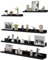RLAVBL Wandregal 5er Set, geeignet für Wohnzimmer Schlafzimmer Küche Büro usw, 2 Stück 45cm + 3 Stück 90cm, Schwarz