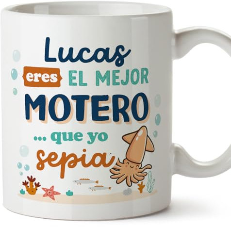 MUGFFINS Tazas Personalizadas para MOTERO hombre - En Español - Mejor que yo Sepia - 11 oz / 330 ml - Regalo Personalizable original y divertido