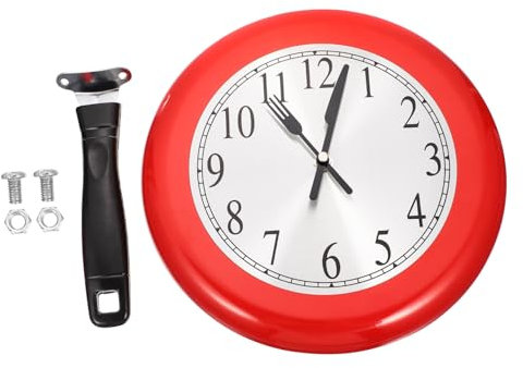 IMIKEYA 10-Zoll Edelstahl Bratpfannen Wanduhr Stumm Uhr Geräuschlos Für Wohnzimmer Küche