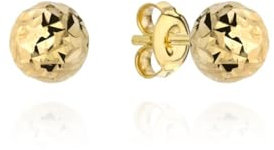 Damen Ohrringe Stecker 333 8k Gold Gelbgold Ohrstecker Gemusterte Kugel 4x4mm