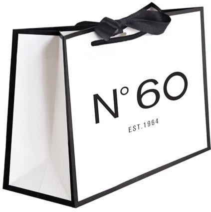 QLSKO Papiertüte zum Geburtstag, Andenken, Geschenk für Sie, Jahrestag, Party, Einkaufstasche, Damen, 40 Jahre Dekoration, Idee, 1964 60, 1 Count (Pack of 1)