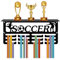 CREATCABIN Fußball-Medaillenhalter,Trophäenregal,Fußball-Medaillenaufhänger,Display Mit Regalständer,Kleine Sportarten,Wandhalterung Für Frauen,Laufen,Schwimmen,Auszeichnungenständer,29x13x10cm