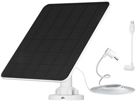 Panneau Solaire pour Caméra Ring, 5W Solaire pour Caméra pour Ring Stick Up Cam/Pro Batterie, Spotlight Cam/Pro/Plus Batterie, Chargeur Solaire pour Caméra avec 9.8ft Cable, IP65 Waterproof
