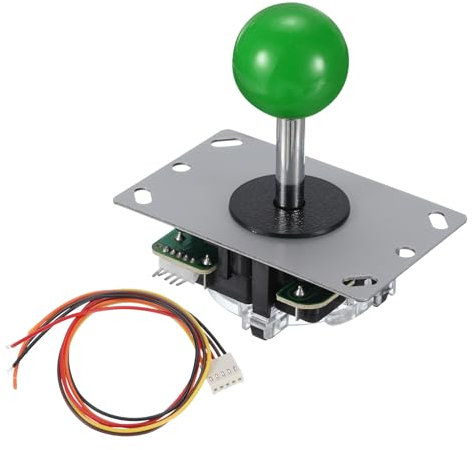 MECCANIXITY Octagonal Gate + Ball Top Game Joystick Classic with Harness Dust Cover Green for Game 4 Way Adjustable