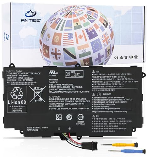 ANTIEE FPCBP448 FPB0322S Sostituzione Laptop Batteria per Fujitsu Stylistic Q736 Q737 Q775 2-in-1 Tablet PC 13.3-inch Series Core i5-5200U i5-5300U i5-7300U 7200U 3ICP7/64/84 10.8V 46Wh 4250mAh