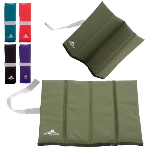 Outdoor World Klappbare Sitzmatte – wärmeisoliert, wasserdicht, feuchtigkeitsbeständig, tragbares Sitzpolster – leichtes Sitzkissen für Outdoor, Camping, Park, Picknick, Wandern, Angeln (Olive X-Groß)
