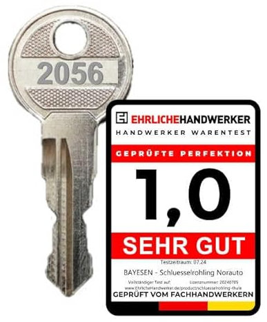Ersatzschlüssel Kompatibel mit HAPRO und Norauto Dachboxen von ATU Code 2087 Hochwertiger Ersatz Schlüssel für Skiboxen und Fahrradträger - Schlüsseldienst