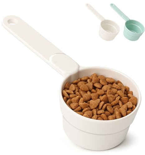 MSBC Melamine Pet Food Scoop, Cat Food Measuring Cups,1/2 Cup Size Pet Food Feeding Scoop Dishwasher Safe (White