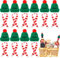JEDWKFA 20 Stück Mini Weihnachtsmützen, Mini Weihnachtsmütze und Schal Set, Kleine Weihnachtsmützen, Weihnachtsmützen für Flaschen, für Weihnachtsfeier Dekor, Flaschendeko und Tischdeko
