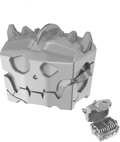 WEIMINLI Skull Treasure Chest Game Card Holder for Nintendo Switch - 16 Slots Video Game Card Storage Organizer Cube Compatible with Nintendo Switch, OLED & Lite, Portable Switch Game Case (Grey)
