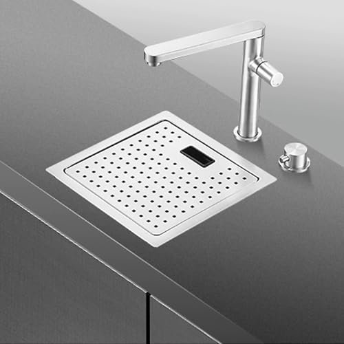 YLLSMGS Spülbecken Klein Küchenspülen mit Abdeckung Wasserhahn Spülbecken Edelstahl aus 304 Edelstahl für Bar Boot Wäscherei(Silver,280 * 280 * 190mm)