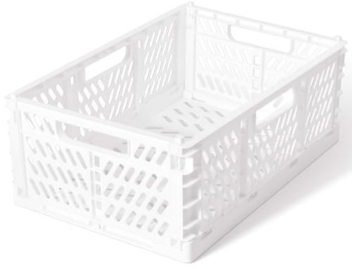 Romon Caja Plegable con asas suaves al tacto, 43 x 29 x 17 cm, Robusta Caja Plegable, plegables de plástico plegables, para la cocina/habitación de los niños/oficina