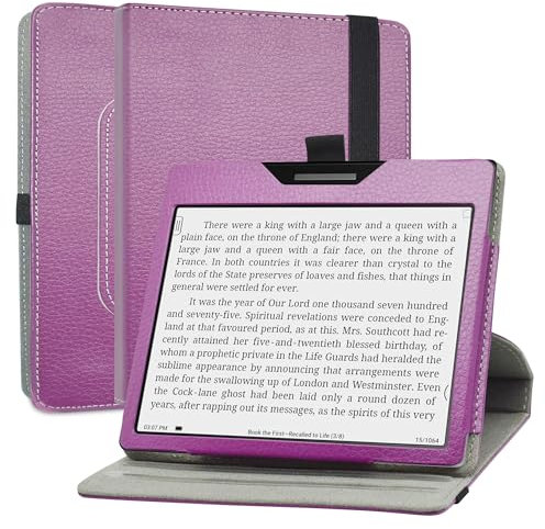 MAMA MOUTH Coque pour BOOX Go Color 7,en Cuir Protecteur avec Stand Étui en PU Cuir Rotative 360 degrés Housse de Protection Flip Case Cover pour BOOX Tablet Go Color 7 Pouces Tablette,Violet