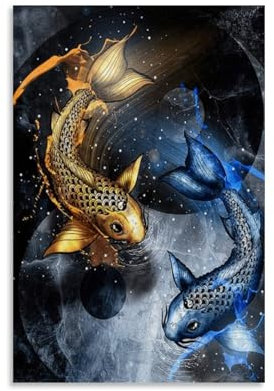 ZBSXLBNG Exquisite Pisces Animal Art Poster Dekorative Malerei Leinwand Wandkunst Wohnzimmer Poster Schlafzimmer Malerei 12x18inch(30x45cm)