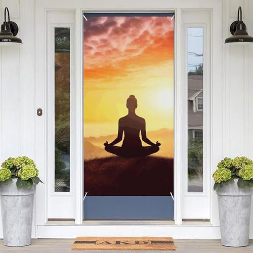 Hängendes Banner für Haustür, Yoga Meditation Willkommen Türabdeckung Dekoration, Party Hintergrund Banner, Versammlungen Festliches Banner für Türen Veranden Wände Fenster Home Decor