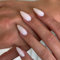 SXVME 48 Pcs White Press on Nails Almond Medium Acrylic False Nails Medium Stiletto Natural Fake Nail Set Elegant Solid Color Full Cover Glossy Gel Stick on Nails for Women Daily Wear