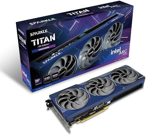 WEELIAO Sparkle Intel Arc B580 Titan OC Graphics Card, 12 GB GDDR6 OC Video Card, Torn Cooling 2.0,Metal Backplate, Axial Fans, Breathing Light, SB580T-12GOC
